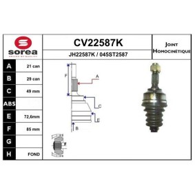 Acquista Kit giunti semiasse da EAI CV22587K a buon mercato per soli 48,72 €