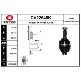 Gelenksatz, Antriebswelle CV22645K