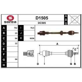 Köp Drivaxel av SNRA D1505 till det låga priset 1745,62 kr