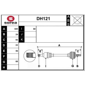 Acquista Semiasse da SERA DH121 a buon mercato per soli 307,22 €