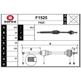 Acquista Semiasse da SNRA F1525 a buon mercato per soli 147,14 €