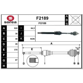 Acquista Semiasse da SNRA F2189 a buon mercato per soli 217,41 €