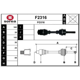 Comprar Árbol de transmisión de SNRA F2316 a bajo precio de 386,59 €