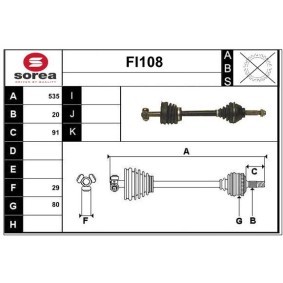 Acquista Semiasse da SERA FI108 a buon mercato per soli 116,95 €