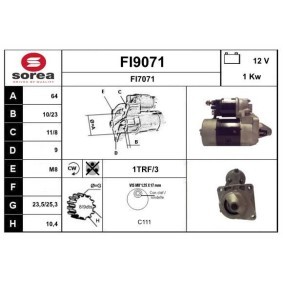 Comprar Motor de arranque de SNRA FI9071 a bajo precio de 153,69 €