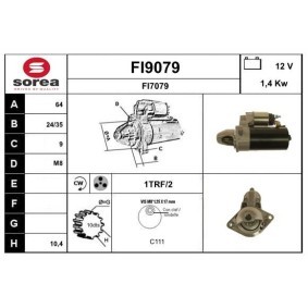 Köp Startmotor av SNRA FI9079 till det låga priset 1910,54 kr