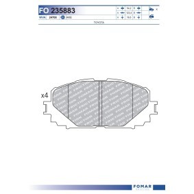 Köp Bromsbelägg av FOMAR Friction FO 235883 till det låga priset 252,84 kr