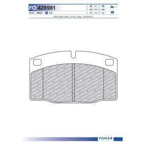 Acquista Kit pastiglie freni da FOMAR Friction FO 426981 a buon mercato per soli 18,64 €