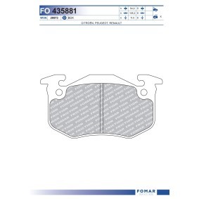 Achetez des Plaquettes de frein FOMAR Friction FO 435881 à prix pour 17,56 €