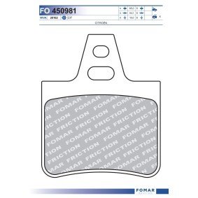 Köp Bromsbelägg av FOMAR Friction FO 450981 till det låga priset 175,63 kr