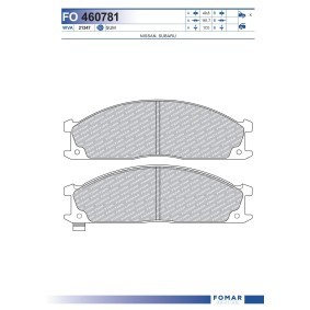 Bremsbeläge FO 460781 für SUBARU
