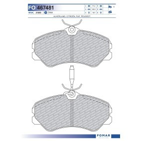 Køb Bremseklodser af FOMAR Friction FO 467481 til den lave pris 269,78 DKK
