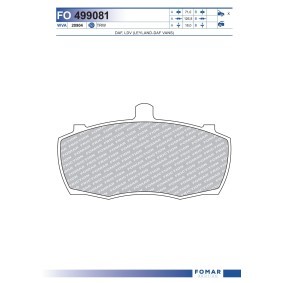 Bremsbeläge FO 499081 für LDV