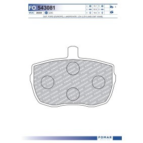 Bremsbeläge FO 543081 für LDV