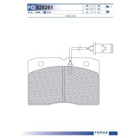 Achetez des Plaquettes de frein FOMAR Friction FO 628281 à prix pour 25,22 €