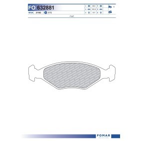 Bremsbeläge FO 632881 für INNOCENTI