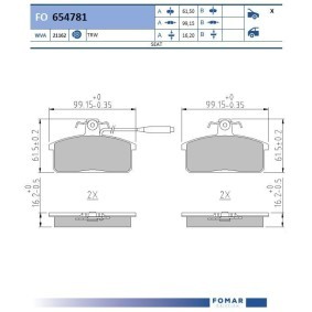 Compre Pastilhas de travão da FOMAR Friction FO 654781 a um preço baixo por 19,97 €