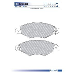 Köp Bromsbelägg av FOMAR Friction FO 673281 till det låga priset 173,74 kr