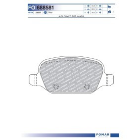 Bremsbeläge von FOMAR Friction FO 688581