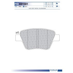 Køb Bremseklodser af FOMAR Friction FO 691581 til den lave pris 230,57 DKK