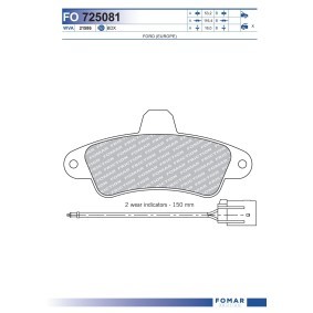 Comprar Juego de pastillas de freno de FOMAR Friction FO 725081 a bajo precio de 12,31 €