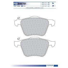 Achetez des Plaquettes de frein FOMAR Friction FO 846781 à prix pour 19,02 €
