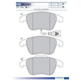 Compre Pastilhas de travão da FOMAR Friction FO 862081 a um preço baixo por 34,49 €