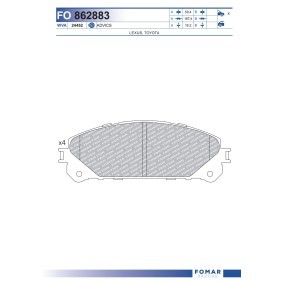 Kjøp Bremseklosser av FOMAR Friction FO 862883 til den lave prisen 404,72 NOK