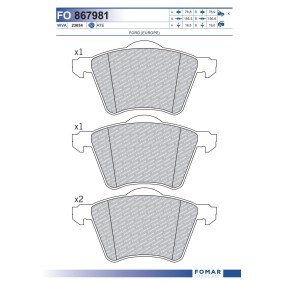 Compre Pastilhas de travão da FOMAR Friction FO 867981 a um preço baixo por 28,51 €