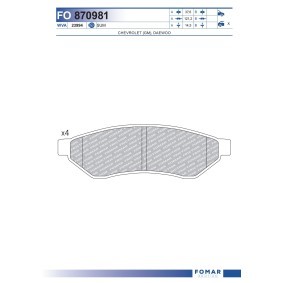 Køb Bremseklodser af FOMAR Friction FO 870981 til den lave pris 197,33 DKK