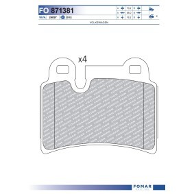 Bremsbeläge von FOMAR Friction FO 871381