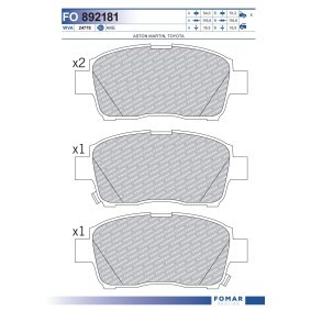 Köp Bromsbelägg av FOMAR Friction FO 892181 till det låga priset 204,56 kr