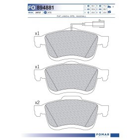 Köp Bromsbelägg av FOMAR Friction FO 894881 till det låga priset 357,24 kr