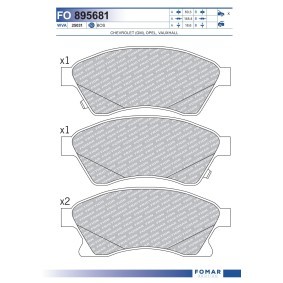Bremsbeläge FO 895681 für AVEO Stufenheck (T300) für 28,36 CHF