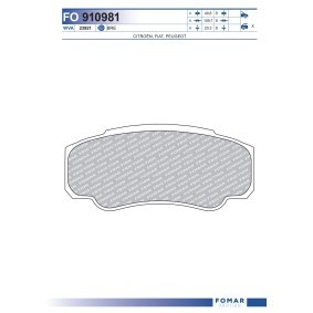 Køb Bremseklodser af FOMAR Friction FO 910981 til den lave pris 138,35 DKK