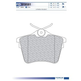 Köp Bromsbelägg av FOMAR Friction FO 919581 till det låga priset 221,20 kr