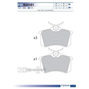 Compre Pastilhas de travão da FOMAR Friction FO 920181 a um preço baixo por 20,80 €