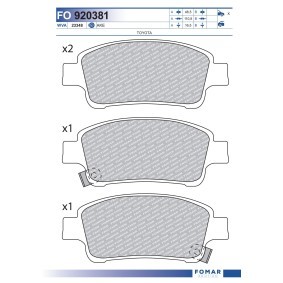 Köp Bromsbelägg av FOMAR Friction FO 920381 till det låga priset 216,40 kr