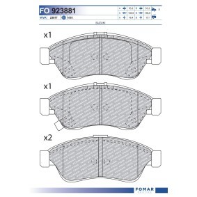 Achetez des Plaquettes de frein FOMAR Friction FO 923881 à prix pour 25,28 €