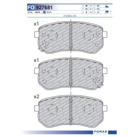 Bremsbeläge FO 927681 für PICANTO (JA) für 17,25 CHF