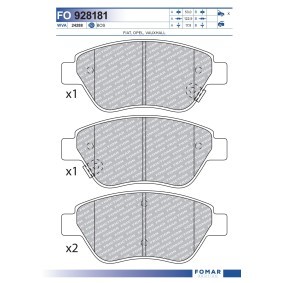 Köp Bromsbelägg av FOMAR Friction FO 928181 till det låga priset 299,82 kr