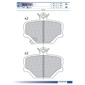Achetez des Plaquettes de frein FOMAR Friction FO 928781 à prix pour 18,77 €