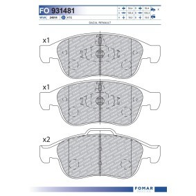Köp Bromsbelägg av FOMAR Friction FO 931481 till det låga priset 363,23 kr