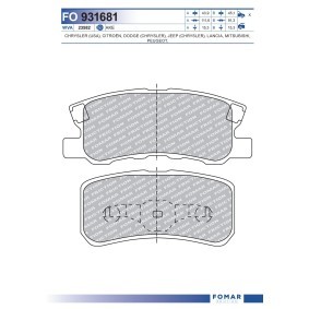Køb Bremseklodser af FOMAR Friction FO 931681 til den lave pris 152,68 DKK