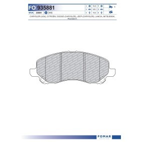 Køb Bremseklodser af FOMAR Friction FO 935881 til den lave pris 210,64 DKK