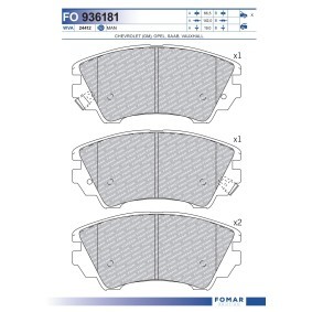 Achetez des Plaquettes de frein FOMAR Friction FO 936181 à prix pour 29,66 €