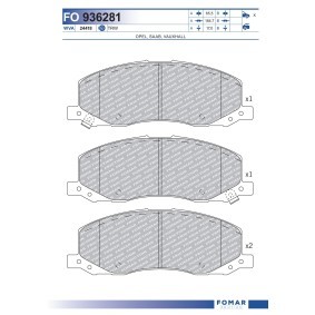 Achetez des Plaquettes de frein FOMAR Friction FO 936281 à prix pour 33,48 €