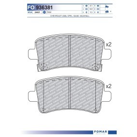 Achetez des Plaquettes de frein FOMAR Friction FO 936381 à prix pour 27,17 €