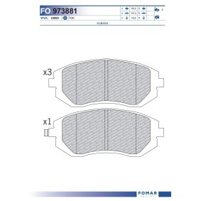 Bremsbeläge FO 973881 für SUBARU