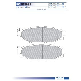 Bremsbeläge FO 974081 für SUBARU